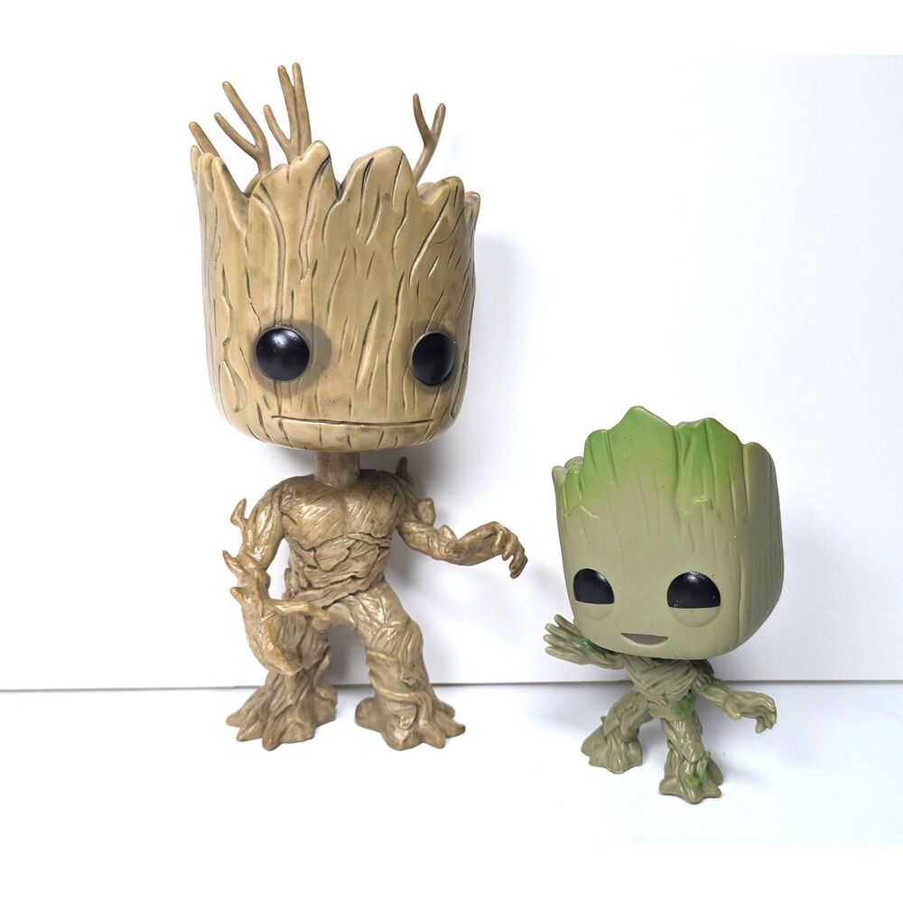 Funko Pop Marvel Groot Vinyl Bobblehead Guardians of the Galaxy Figures Lot of 2